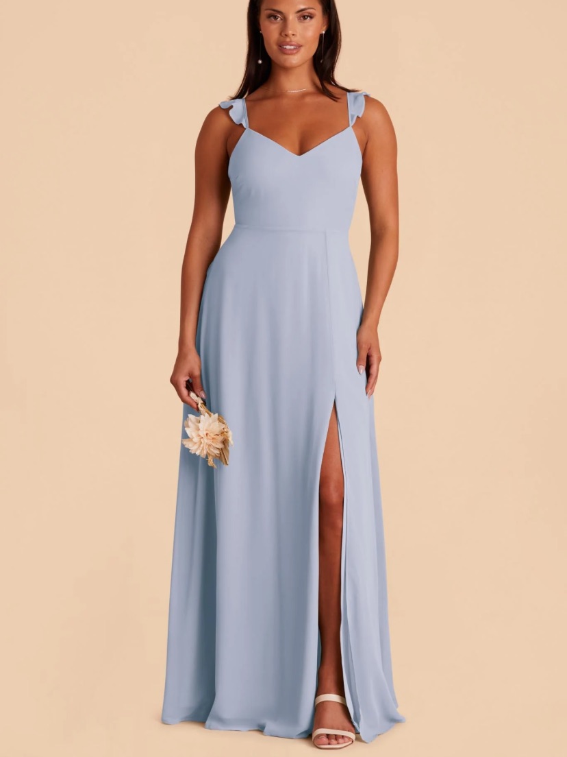 Birdy Grey Powder Blue Maxi Dress With Side Slit
